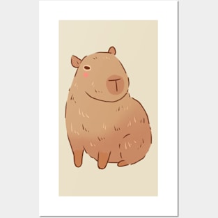 Capybara illustration Posters and Art